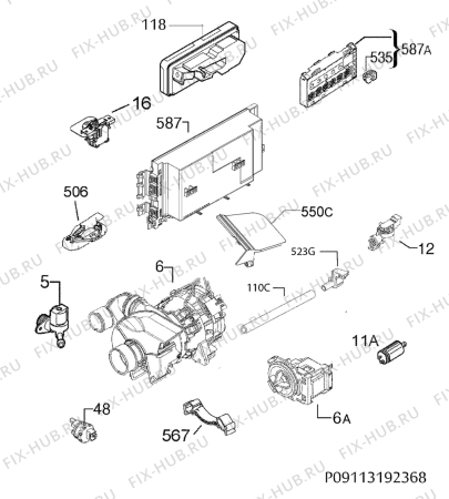 Взрыв-схема посудомоечной машины Zanussi ZDF92600XA - Схема узла Electrical equipment 268